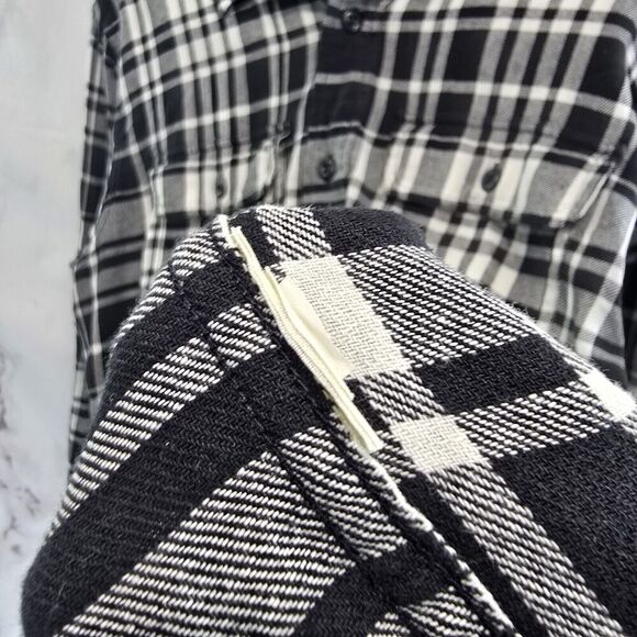 Filson Shirt Mens Large Black White Plaid Button Up Long Flannel Lightweight - Picture 9 of 12